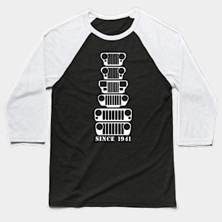 Jeep Grills White Logo Baseball T-Shirt